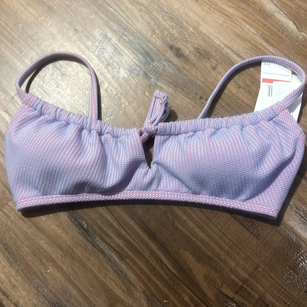 JESSICA SIMPSON BRALETTE BIKINI TOP: PINK/BLUE: NEW WITH TAGS: SIZE XS